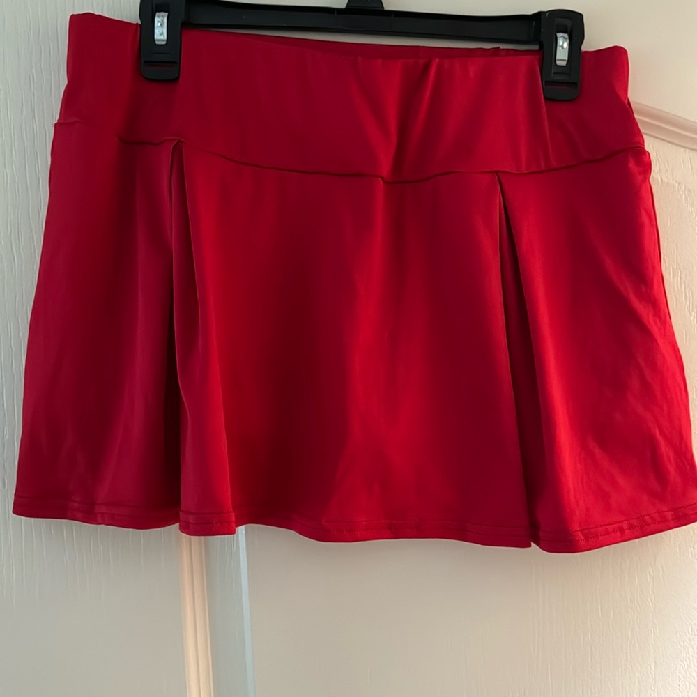Red skort.
